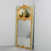 Stylish French Painted Trumeau Mirror