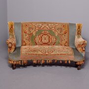 Unusual Victorian Carpet Upholstered Sofa