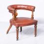 Victorian Horseshoe Shaped Library Chair