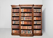 Victorian Breakfront Burr Walnut Open Bookcase