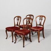 Victorian Elegant Walnut Cabriole Leg Side Chairs