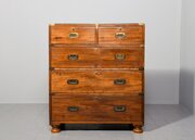 Victorian Mahogany Two-part Military Chest