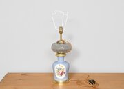 Victorian Porcelain And Cut Crystal Lamp 