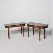 Mahogany Framed, Marble-topped Hall Or Side Tables