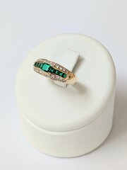 18ct Gold Diamond & Emerald Ring 