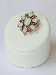 Vintage 9ct Gold Opal & Ruby Pendant/ Brooch 