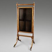 A Superb Sheraton Satinwood Cheval Mirror