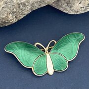 Norwegian Silver & Enamel Butterfly Brooch