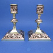 19th Century Brass & Copper Candlesticks