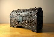 Early 1800s Spanish Leather Studded Casket