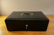 Victorian Black Leather ‘Wickwar’ Despatch Box