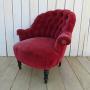 Antique Napoleon III Button Back Tub Chair