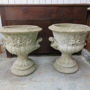 Large Pair Of Stone Urns