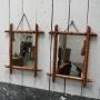 Near Pair Of Antique Faux Bamboo Mirrors