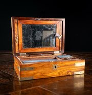 19thC Brass Mounted Rosewood Campaign Dressing Box