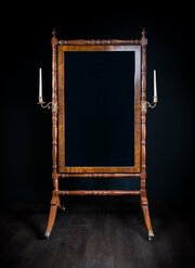 19th Century Mahogany Cheval Mirror