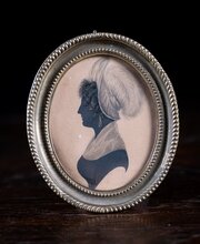 Early 19thC Gilded Silhouette Portrait Of A Lady