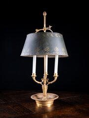 French Gilt Brass Bouillotte Candle Lamp