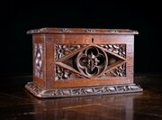 Gothic Revival Oak Letter / Correspondence Box