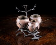 Large Bronze & Coconut Table Vesta, C.1880