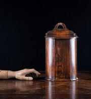 Large Elm Double Compartment Candle Box, C.1800