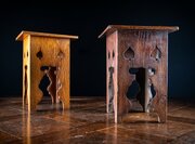 Near Pair Of Liberty & Co Oak Plinth Stands, C1900