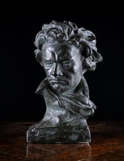 Painted Plaster Bust Of Ludwig Van Beethoven C1930