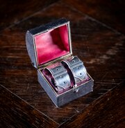 Pair Silver Belt Buckle Napkin Rings By J Dixon