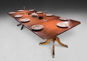 George III Two Pillar Mahogany Dining Table 