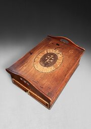 George III Mahogany Inlaid Bible Box With Bibles 