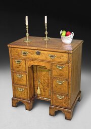 George I Period Figured Walnut Kneehole Desk