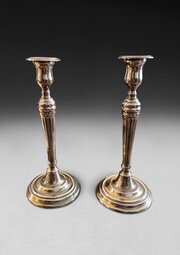Pair Of 18th Century Bell Metal Candlesticks