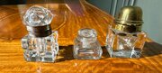 Trio Of Glass Inkwells
