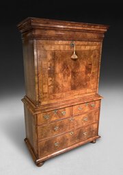William & Mary Period Walnut Escritoire 