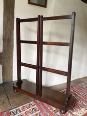 19th C mahogany folding towel rail