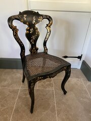Victorian Ebonised Chinoiserie Chair
