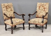 Pair Tapestry Armchairs