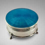Antique Silver and Enamel Jewellery Box