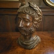 Antique Grand Tour Bust In Carved Linden Wood