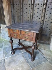 Low Walnut Queen Anne Style Side Table