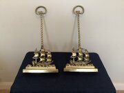 Pair Of HMS Victory Brass Door Porters