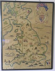 C1911 Embroidery Sampler British Isles With 