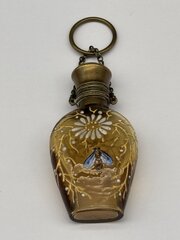 Chatelaine Scent Bottle, Enamelled, C1880, 6.6cm