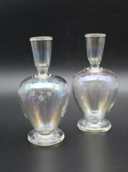 Opalescent Glass Vases, Pair, 18cm, C1900 