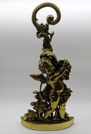 Victorian, Brass, Cherub Door Stop, 49cm