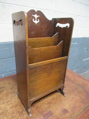 1920s Oak Magazine Rack
