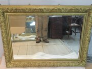 A large ornate  1900s   gilt frame wall mirror