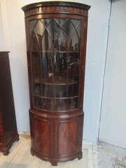 Bow Front Mahogany Standing  Corner Cabinet  