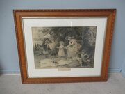 Large Oak Framed   Print  Childs  Tea Party.
