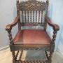 Late Victorian  oak arm chair